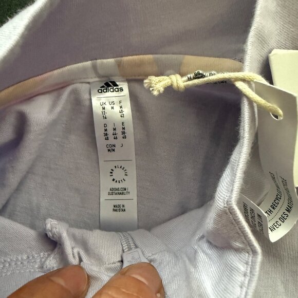 Adidas Womens Cropped Tank Top With Camo Logo Design Light Purple Size L Sustain - Picture 3 of 4